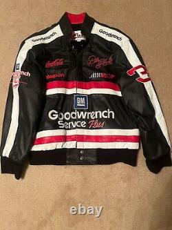 Dale Earnhardt Sr Rcr Goodwrench Service Plus 100% Leather Jacket Large