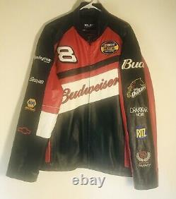 Dale Earnhart Jr Nascar Budweiser Leather Racing Jacket Sz L Wilsons Leather