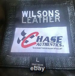 Dale Earnhart Jr Nascar Budweiser Leather Racing Jacket Sz L Wilsons Leather