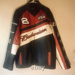 Dale Earnhart Jr Nascar Budweiser Leather Racing Jacket Sz L Wilsons Leather