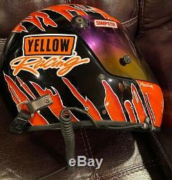 David Stremme Rookie Race Used Worn Helmet Photo Matched NASCAR Custom Paint