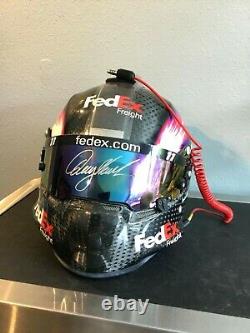 Denny Hamlin, 2013 Signed Race Used, Cup Series, Stilo Helmet. Full Radio &hans