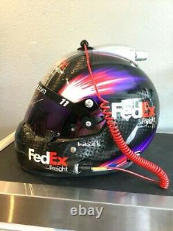 Denny Hamlin, 2013 Signed Race Used, Cup Series, Stilo Helmet. Full Radio &hans