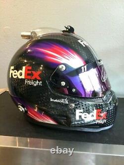 Denny Hamlin, 2013 Signed Race Used, Cup Series, Stilo Helmet. Full Radio &hans