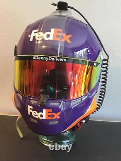 Denny Hamlin, 2017 Race Used/worn, Joe Gibbs, Fed Ex, Carbon Fiber Stilo Helmet