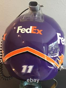 Denny Hamlin, 2017 Race Used/worn, Joe Gibbs, Fed Ex, Carbon Fiber Stilo Helmet