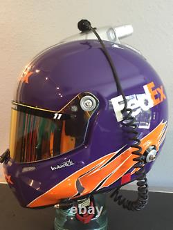 Denny Hamlin, 2017 Race Used/worn, Joe Gibbs, Fed Ex, Carbon Fiber Stilo Helmet