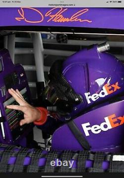 Denny Hamlin, 2018 Race Used/worn, Fed Ex, Carbon Fiber Schuberth Helmet +radio