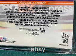 Denny Hamlin Autographed Rookie Stripes # 1/25 Press Pass Vip Racing Rookie Card