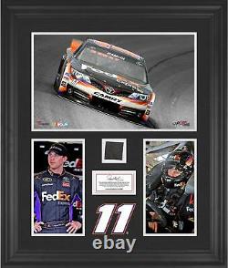 Denny Hamlin Framed 3-Photo Collage with Race-Used Tire-L. E. 500 Fanatics