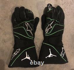 Denny Hamlin Jordan Alpinestars Fedex #11 JGR Nascar Race Used Drivers Gloves