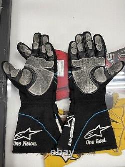 Denny Hamlin Michael Jordan Jump man Alpinestars Nascar Race Used Drivers Gloves
