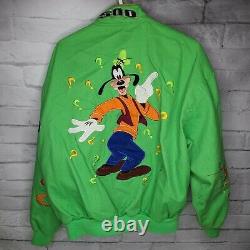 Disney Goofy JH Designs Nascar Green Embroidery Racing Jacket Mens X-Large XL
