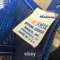 FLAW NASCAR North Liberty Iowa Blue 3 Three Stripe Mesh Trucker Hat Nasco