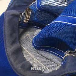 FLAW NASCAR North Liberty Iowa Blue 3 Three Stripe Mesh Trucker Hat Nasco