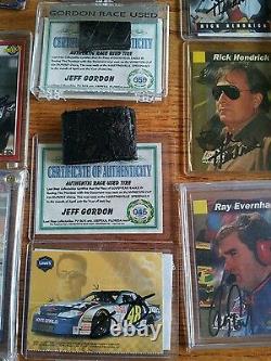 GORDON JOHNSON HENDRICK EVERNHAM AUTOGRAPHS ROOKIES RACE USED\uD83C\uDFC1 NASCAR