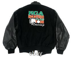 Hooters NGA Pro Golf Tour Racing Wool Letterman Bomber Men's Sz L Coat Jacket B