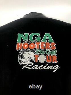 Hooters NGA Pro Golf Tour Racing Wool Letterman Bomber Men's Sz L Coat Jacket B