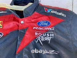 JH Design VTG Men's Jacket Roush Racing NASCAR Cummins Valvoline Large USA Made