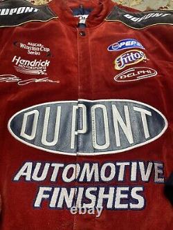 Jeff Gordon Nascar Jacket Dupont Chase Authentics Mens XL Suede Leather Racing
