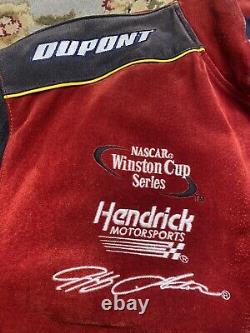 Jeff Gordon Nascar Jacket Dupont Chase Authentics Mens XL Suede Leather Racing