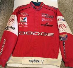 Jeff Hamilton Bill Elliott Dodge Racing Jacket Coat Button Up NASCAR Red- Sz M/L
