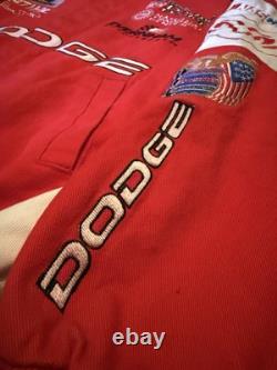 Jeff Hamilton Bill Elliott Dodge Racing Jacket Coat Button Up NASCAR Red- Sz M/L