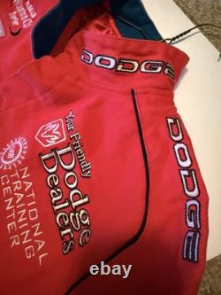 Jeff Hamilton Bill Elliott Dodge Racing Jacket Coat Button Up NASCAR Red- Sz M/L