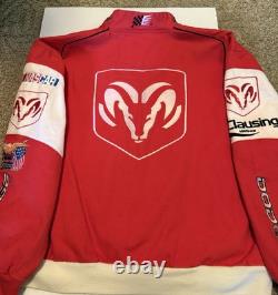 Jeff Hamilton Bill Elliott Dodge Racing Jacket Coat Button Up NASCAR Red- Sz M/L