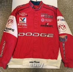 Jeff Hamilton Bill Elliott Dodge Racing Jacket Coat Button Up NASCAR Red- Sz M/L