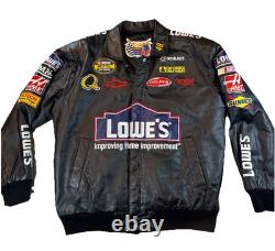 Jeff Hamilton Chase Lowes NASCAR Leather Jacket #48 Jimmie Johnson size LARGE