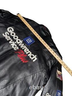 Jeff Hamilton Dale Earnhardt Leather Bomber Jacket Nascar Racing Goodwrench Sz L