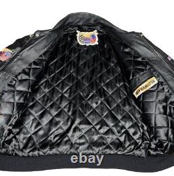 Jeff Hamilton Dale Earnhardt Leather Bomber Jacket Nascar Racing Goodwrench Sz L