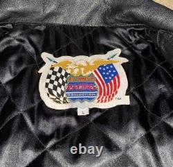Jeff Hamilton Dale Earnhardt Leather Bomber Jacket Nascar Racing Goodwrench Sz L