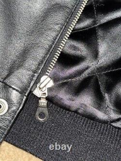Jeff Hamilton Dale Earnhardt Leather Bomber Jacket Nascar Racing Goodwrench Sz L