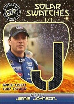 Jimmie Johnson 2009 Press Pass Race-Used Car Cover Spells Name Outlined Gold 1/1