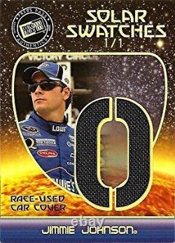 Jimmie Johnson 2009 Press Pass Race-Used Car Cover Spells Name Outlined Gold 1/1