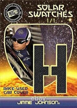 Jimmie Johnson 2009 Press Pass Race-Used Car Cover Spells Name Outlined Gold 1/1