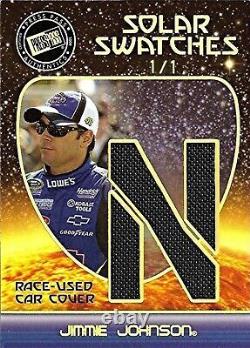 Jimmie Johnson 2009 Press Pass Race-Used Car Cover Spells Name Outlined Gold 1/1