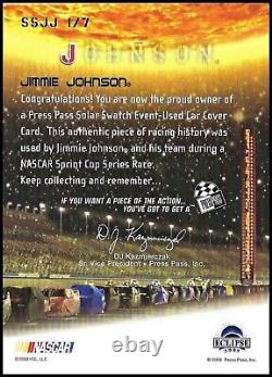 Jimmie Johnson 2009 Press Pass Race-Used Car Cover Spells Name Outlined Gold 1/1