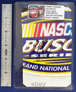 Jimmie Johnson Autographed Race Used Sheetmetal 2001 Excedrin Busch #92 NASCAR