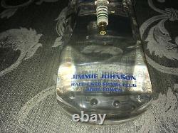 Jimmie Johnson NASCAR Race USED Bosch Spark Plug In Plexi Car Case