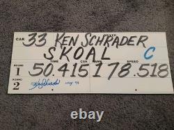 Ken Schrader SIGNED 1999 Brickyard 400 Race Used on Indy Qualifying Tower