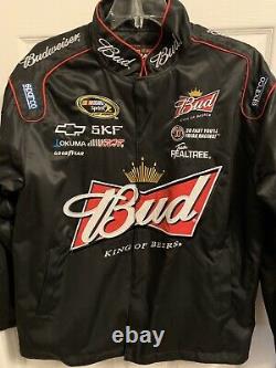 Kevin Harvick Bud Satin Racing Jacket Budweiser RCR NASCAR Embroidered Large L