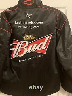 Kevin Harvick Bud Satin Racing Jacket Budweiser RCR NASCAR Embroidered Large L
