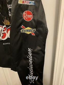 Kevin Harvick Bud Satin Racing Jacket Budweiser RCR NASCAR Embroidered Large L
