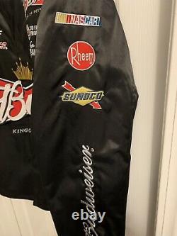 Kevin Harvick Bud Satin Racing Jacket Budweiser RCR NASCAR Embroidered Large L