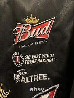 Kevin Harvick Bud Satin Racing Jacket Budweiser RCR NASCAR Embroidered Large L