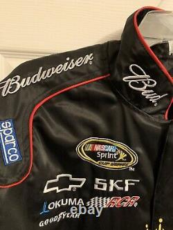 Kevin Harvick Bud Satin Racing Jacket Budweiser RCR NASCAR Embroidered Large L