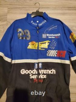 Kevin Harvick & Chocolate Meyers SIGNED 2002 Reese's COMMERICIAL WORN FIRESUIT